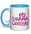 Чашка з кольоровою ручкою Drama Queen корона Блакитний фото