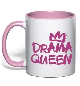 Чашка с цветной ручкой Drama Queen корона Чашка с цветной ручкой Drama Queen корона
