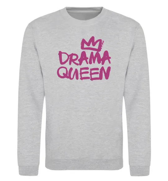 Свитшот Drama Queen корона Серый меланж фото