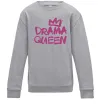 Детский Свитшот Drama Queen корона Серый меланж фото