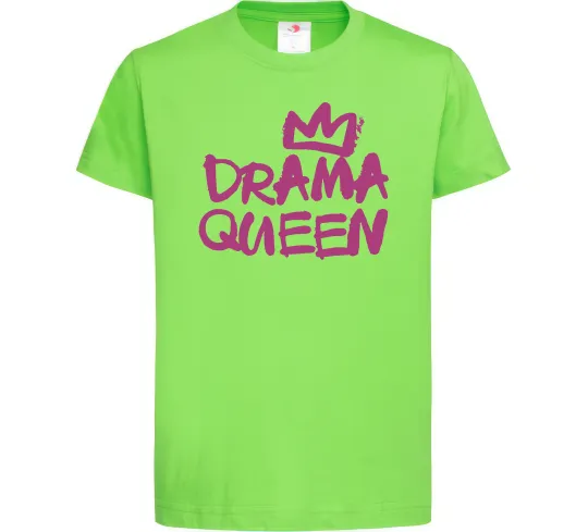 Дитяча футболка Drama Queen корона Лаймовий фото