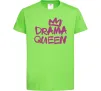 Дитяча футболка Drama Queen корона Лаймовий фото