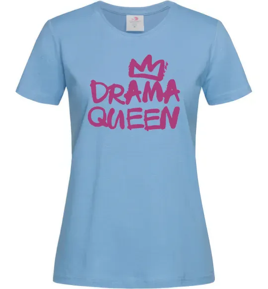 Жіноча футболка Drama Queen корона Блакитний фото