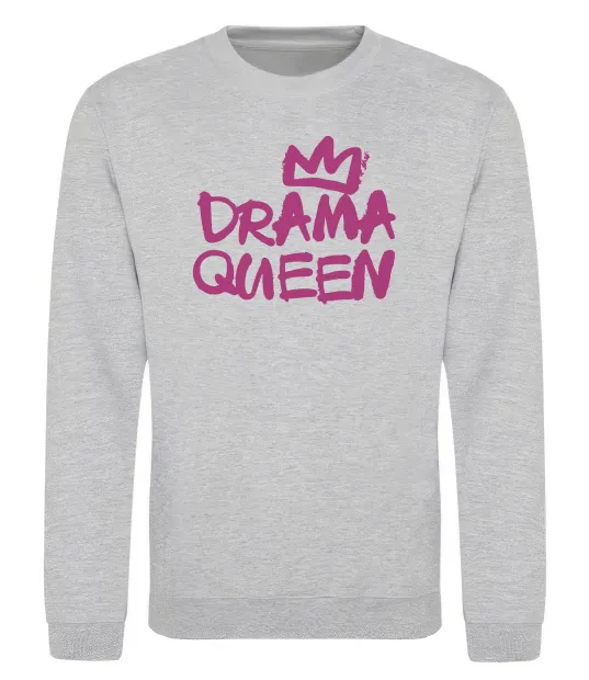 Свитшот Drama Queen корона Серый меланж фото