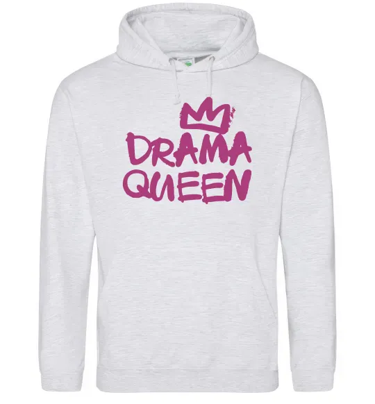 Женская толстовка (худи) Drama Queen корона Серый меланж фото