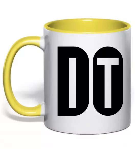 Чашка с цветной ручкой Do it Солнечно желтый фото