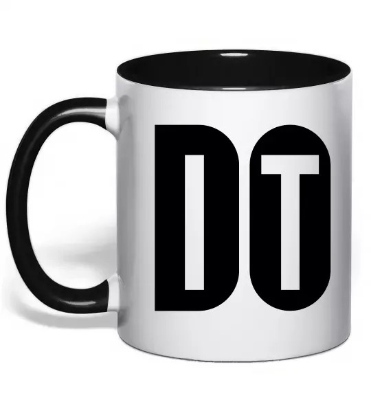 Чашка с цветной ручкой Do it Черный фото