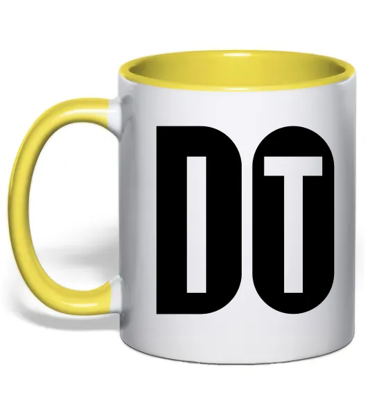 Чашка с цветной ручкой Do it Лимонный фото