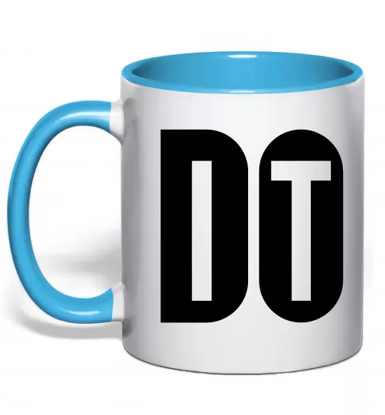 Чашка с цветной ручкой Do it Голубой фото