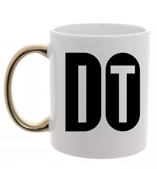 Чашка с цветной ручкой Do it Золото фото