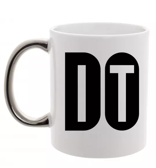 Чашка с цветной ручкой Do it Серебро фото