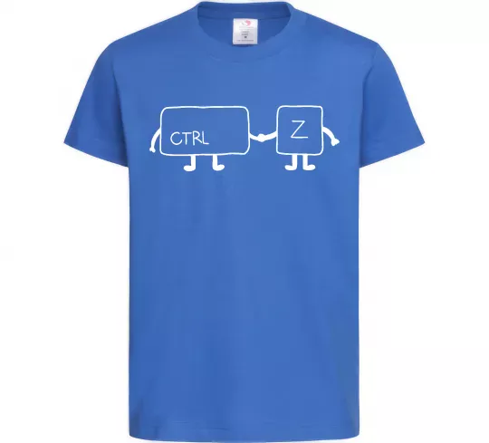 Дитяча футболка Ctrl+Z Яскраво-синій фото