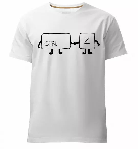 Мужская премиум футболка Ctrl+Z Белый фото