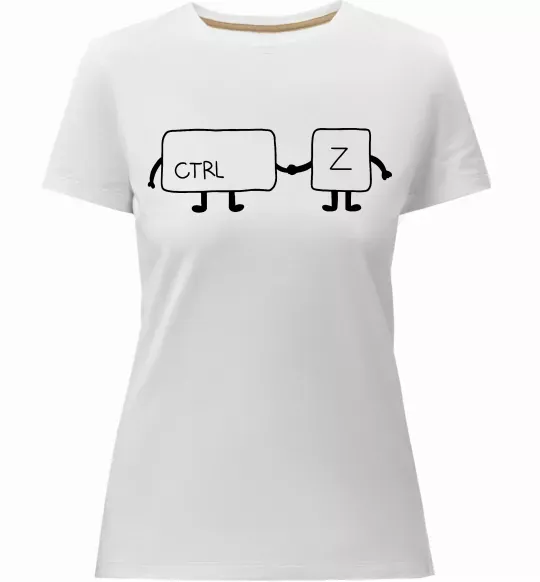 Женская премиум футболка Ctrl+Z Белый фото
