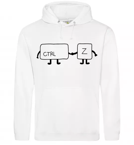 Чоловіча толстовка (худі) Ctrl+Z Білий фото