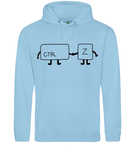 Мужская толстовка (худи) Ctrl+Z Голубой фото