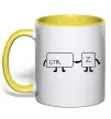 Чашка з кольоровою ручкою Ctrl+Z Сонячно жовтий фото