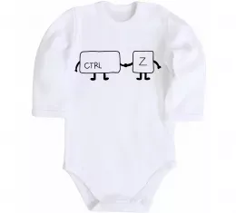 Дитячий бодік Ctrl+Z Білий фото