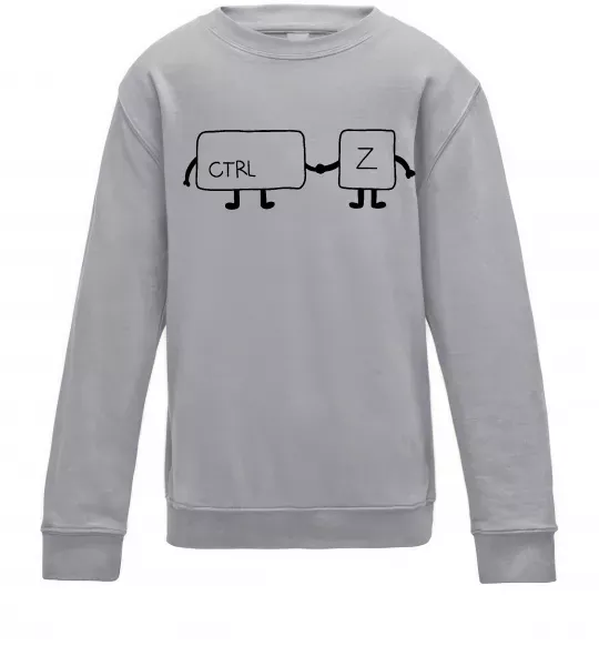 Детский Свитшот Ctrl+Z Серый меланж фото