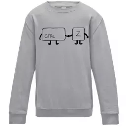 Детский Свитшот Ctrl+Z Серый меланж фото