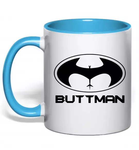 Чашка с цветной ручкой Buttman Голубой фото