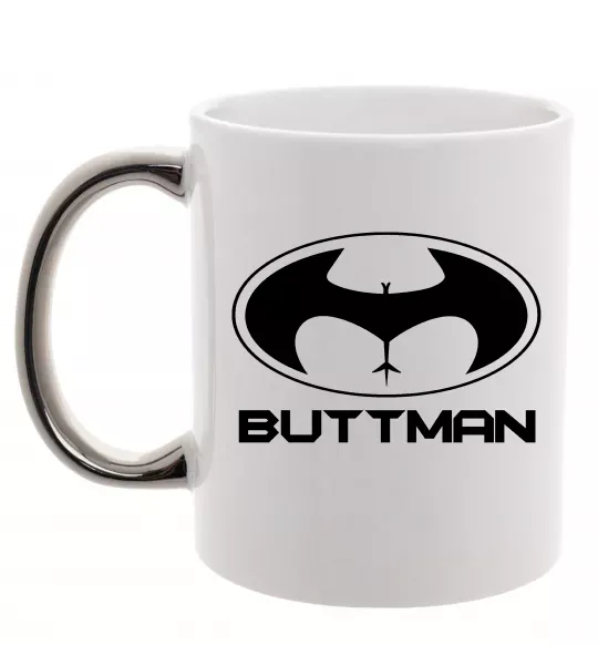 Чашка с цветной ручкой Buttman Серебро фото