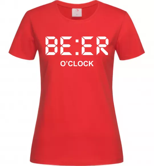 Женская футболка BE ER O`clock Красный фото