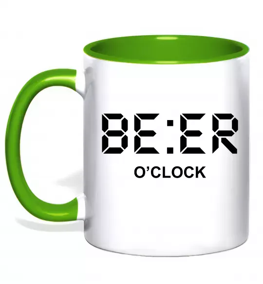 Чашка с цветной ручкой BE ER O`clock Зеленый фото