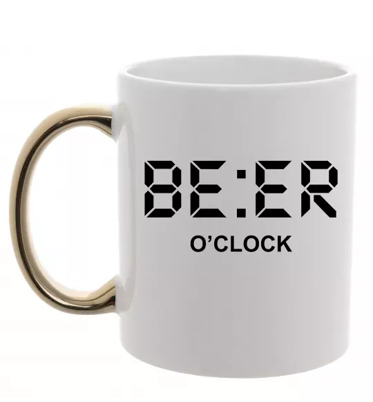 Чашка с цветной ручкой BE ER O`clock Золото фото