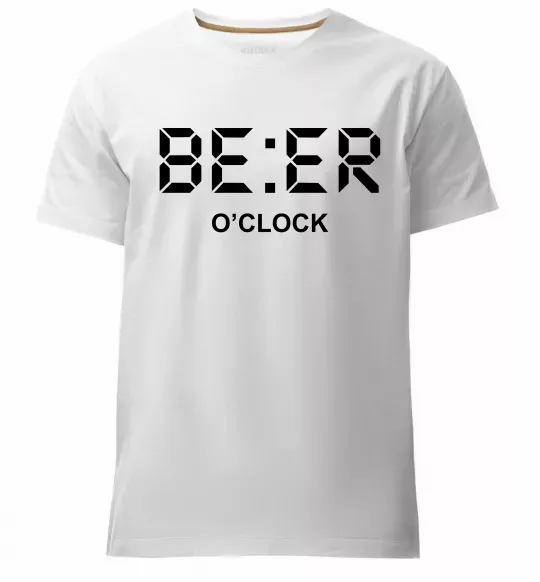 Мужская премиум футболка BE ER O`clock Белый фото