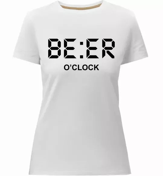 Жіноча преміум футболка BE ER O`clock Білий фото