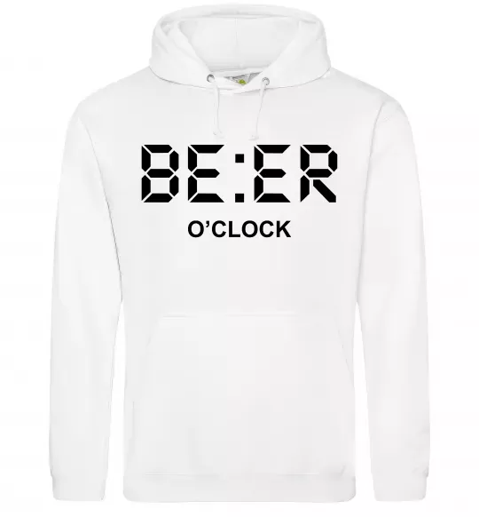 Мужская толстовка (худи) BE ER O`clock Белый фото