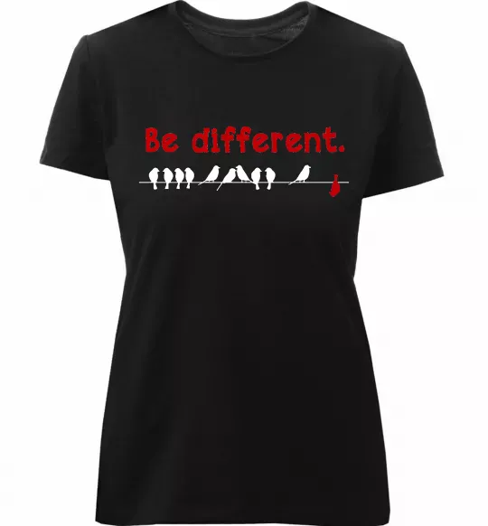 Женская премиум футболка Be different Черный фото