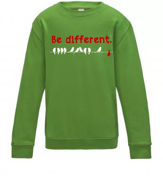 Детский Свитшот Be different Лаймовый фото