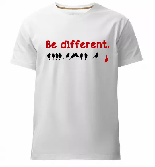 Мужская премиум футболка Be different Белый фото