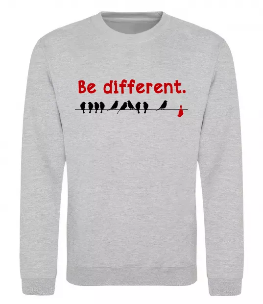 Світшот Be different Сірий меланж фото