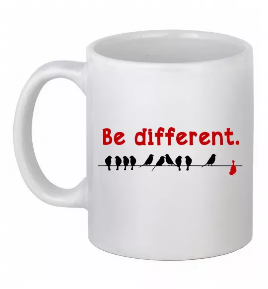 Чашка керамическая Be different Белый фото