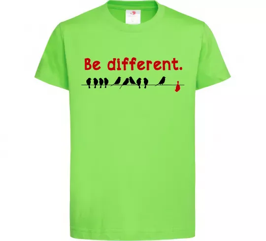 Детская футболка Be different Лаймовый фото
