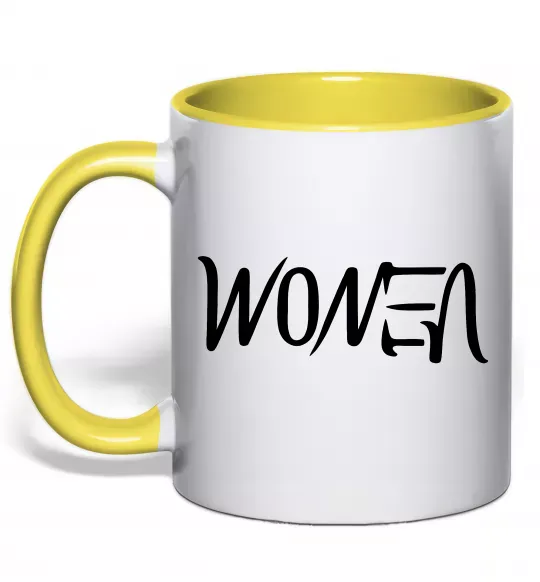 Чашка с цветной ручкой Women - venom Солнечно желтый фото