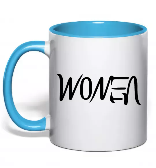 Чашка с цветной ручкой Women - venom Голубой фото