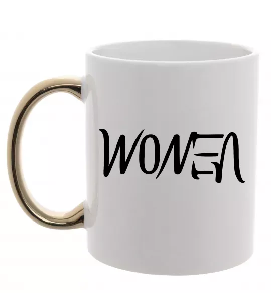 Чашка с цветной ручкой Women - venom Золото фото