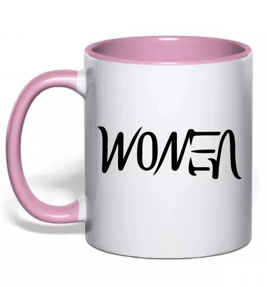 Чашка с цветной ручкой Women - venom Нежно розовый фото