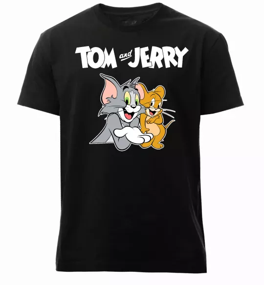 Мужская премиум футболка Tom and Jerry з написом Черный фото