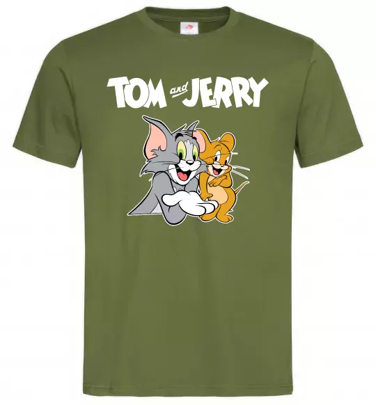 Мужская футболка Tom and Jerry з написом Оливковый фото
