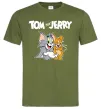 Мужская футболка Tom and Jerry з написом Оливковый фото