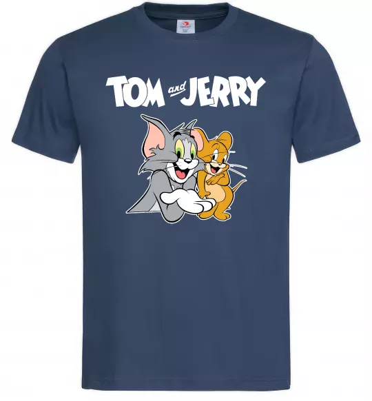 Мужская футболка Tom and Jerry з написом Темно-синий фото