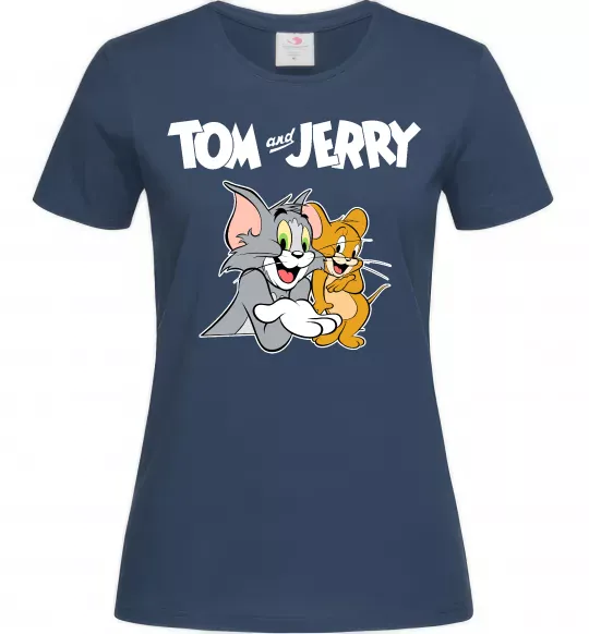 Жіноча футболка Tom and Jerry з написом Темно-синій фото