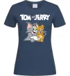 Жіноча футболка Tom and Jerry з написом Темно-синій фото