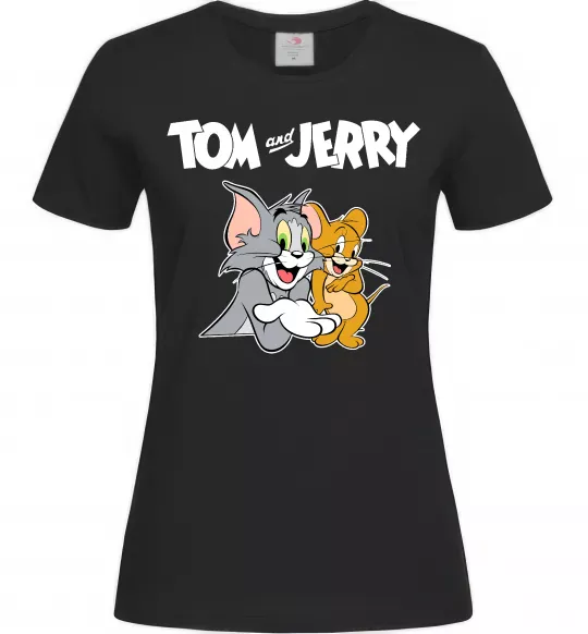 Жіноча футболка Tom and Jerry з написом Чорний фото