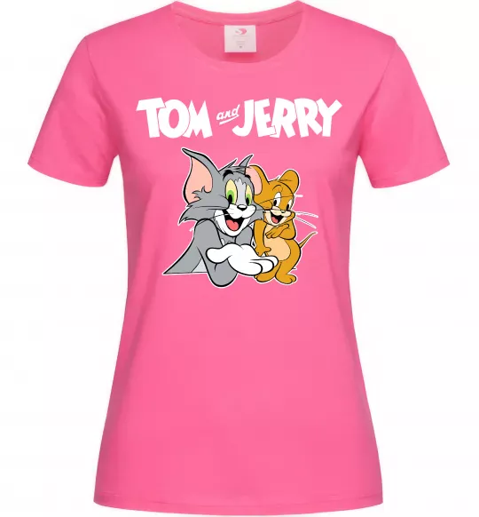 Жіноча футболка Tom and Jerry з написом Яскраво-рожевий фото